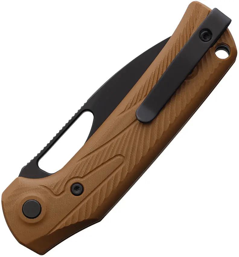 Reate Knives PL-XE Pivot Lock Tan G10 PVD Nitro V Blade EDC Knife For Collectors - Smooth Action And Lockup by Reate Knives