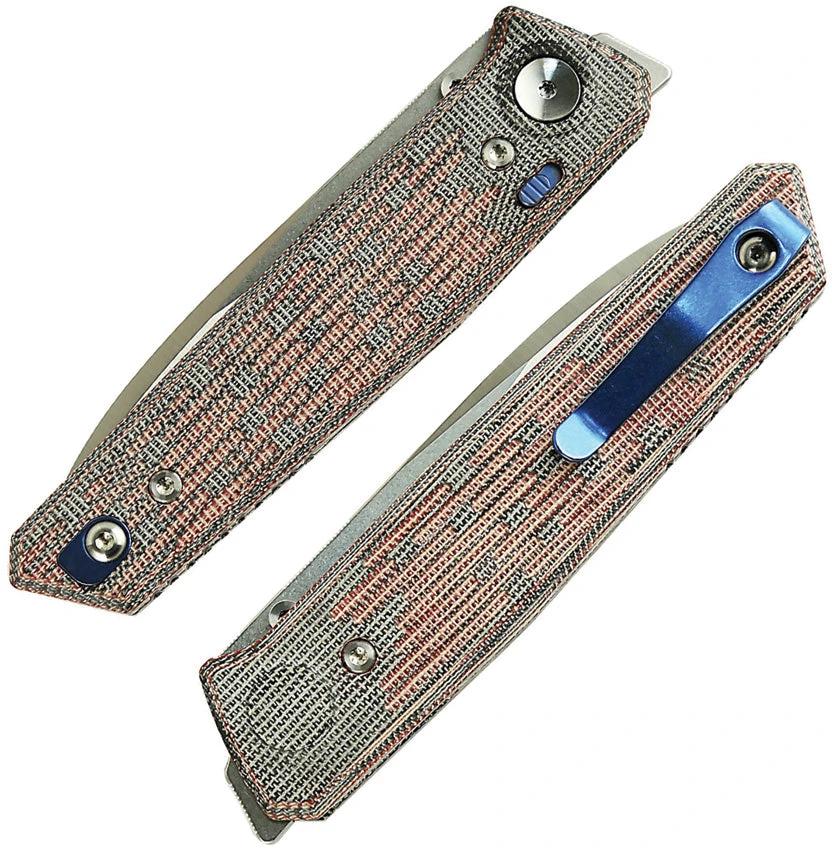 Reate Knives PL-6 Pivot Lock Knife With Nitro V Steel Spear Point And Red Black Micarta For EDC Enthusiasts by Reate Knives