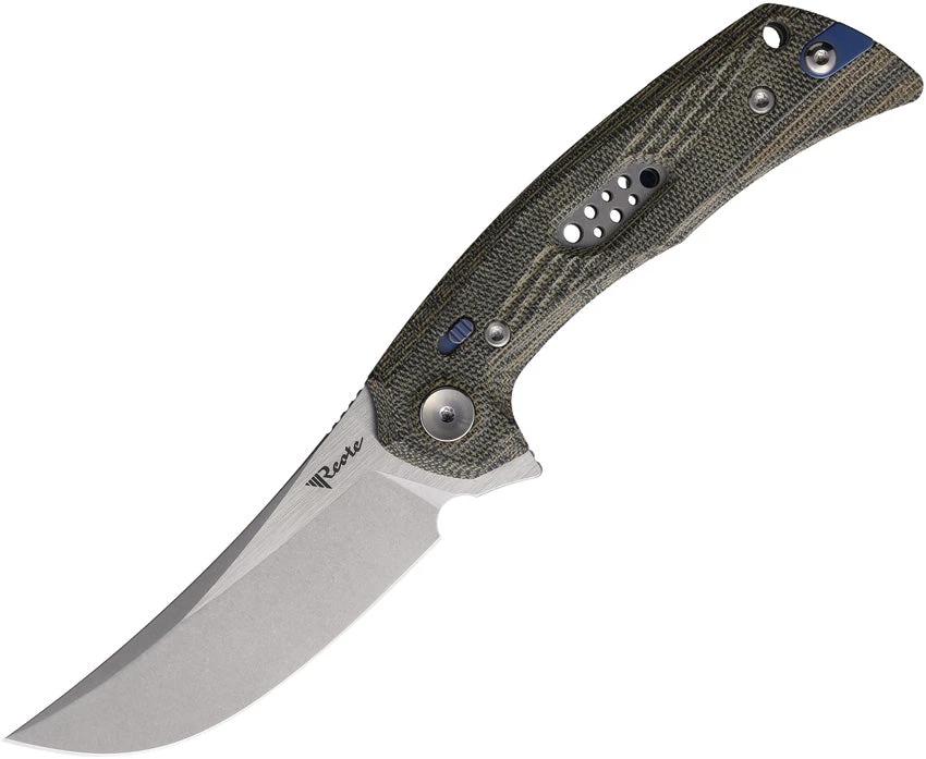 Reate Knives PL-7 Pivot Lock Grn/Black Mic PL7 GRN BLACK MICARTA SATIN by Reate Knives