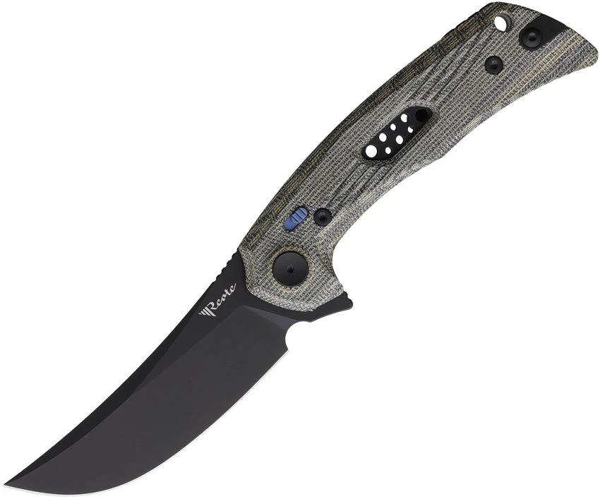 Reate Knives PL-7 Pivot Lock Blk/Grn Mic PL7 GRN BLACK MICARTA BLK by Reate Knives