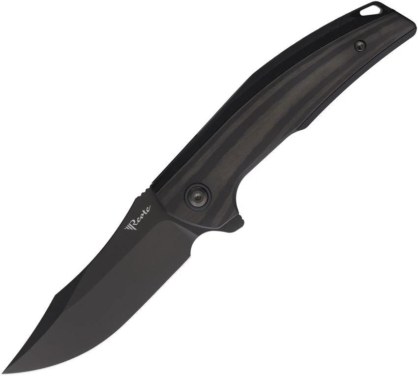 Reate Knives Jack Jr Framelock JACK JR CF BLK/BLK by Reate Knives