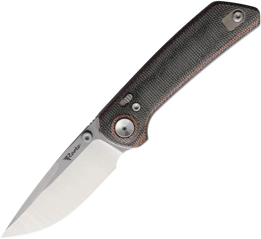 Reate Knives PL XT Pivot Lock Knife Nitro V 3 Inch Blade Satin Finish Black Red Micarta For EDC Enthusiasts by Reate Knives