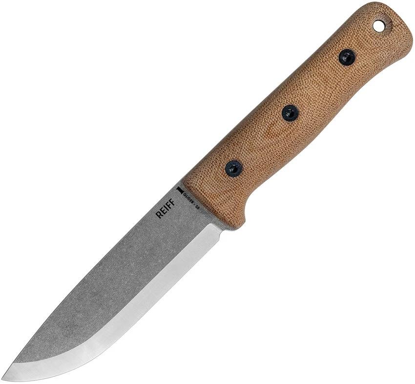Reiff Knives S5 Fixed Blade Nat Micarta S5021NCMBLKR by Reiff Knives