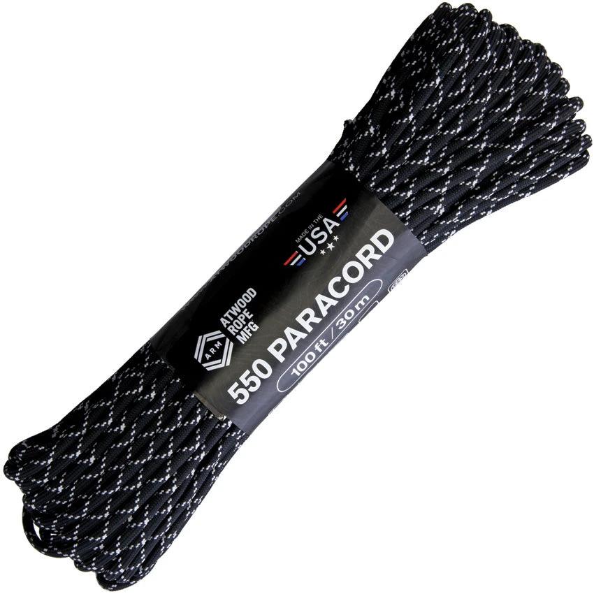 Atwood Rope MFG Paracord Glow Tracer BLACK GLOW-IN-THE-DARK TRACER by Atwood Rope MFG