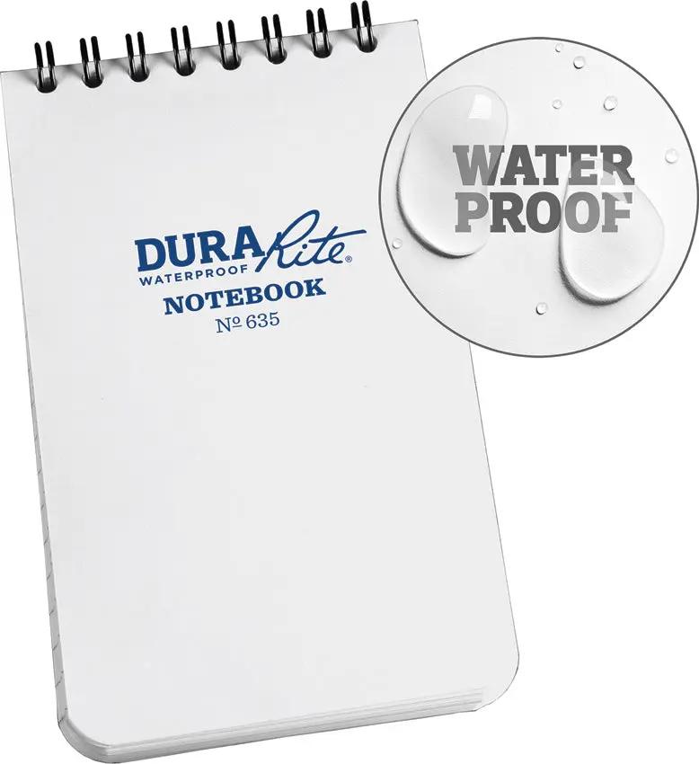 Rite in the Rain Top Spiral Notebook 3.5 By 5 Pocket Durable Field Journal With White Polydura Cover And Wire O Binding by Rite in the Rain