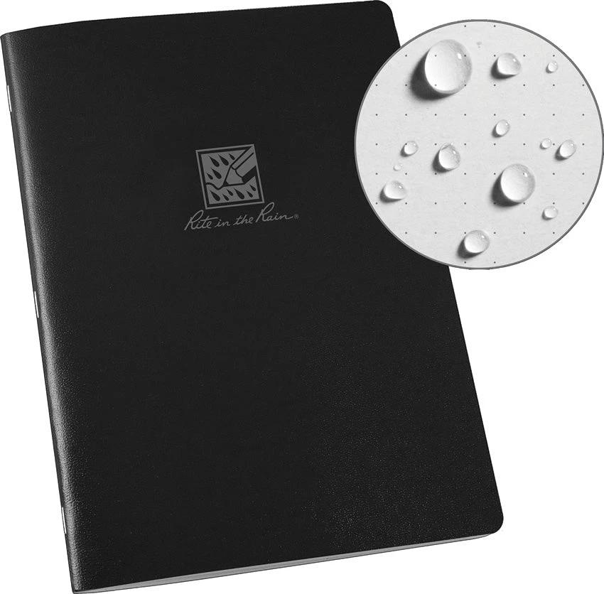 Rite in the Rain Large Stapled Notebook Black 771DG-LG by Rite in the Rain