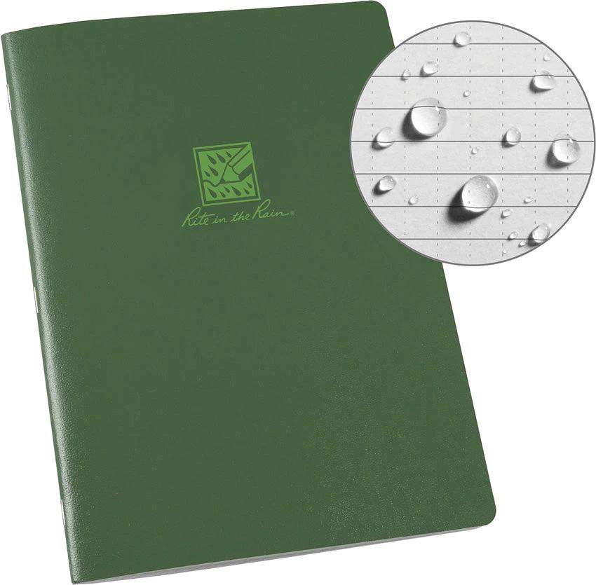 Rite in the Rain Large Stapled Notebook Green 971-LG by Rite in the Rain