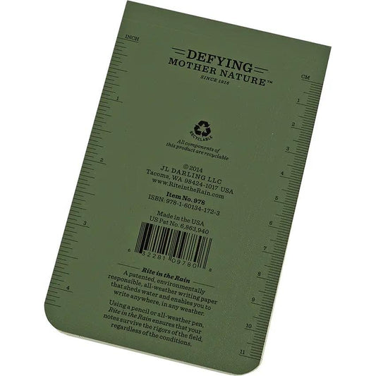 Rite In The Rain Top Bound Memo Notebook Weatherproof Field Journal For Outdoor Professionals by Rite in the Rain