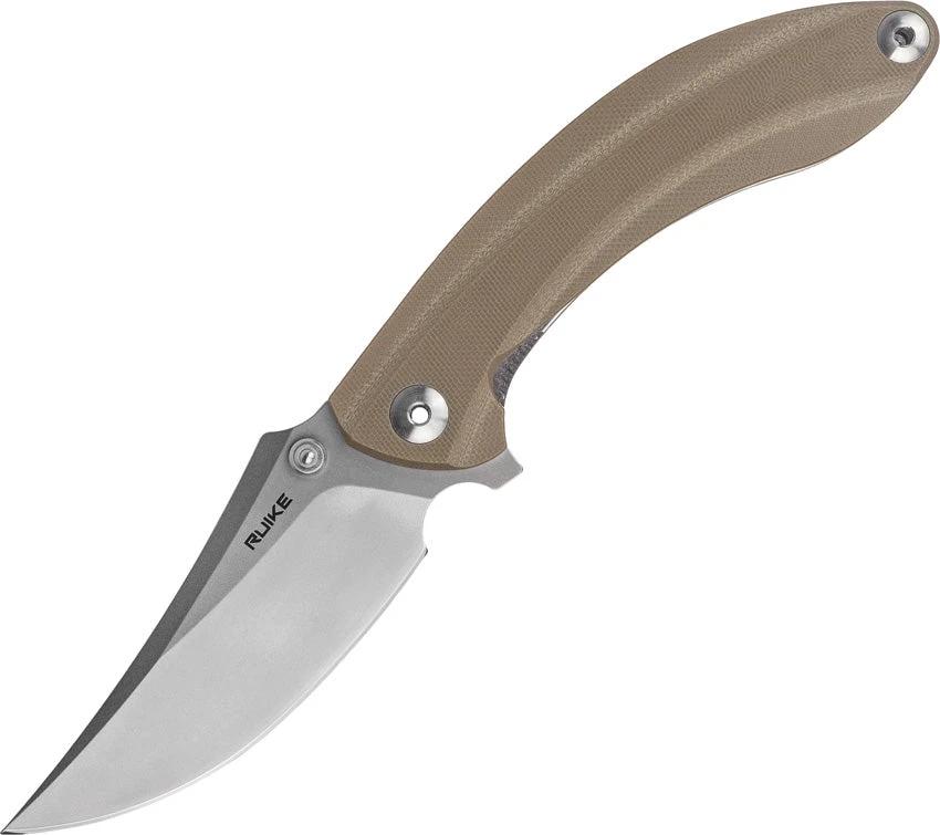 Ruike P155 Linerlock Knife Desert Sand G10 Handle 14C28N Bead Blast Blade for EDC by RUIKE