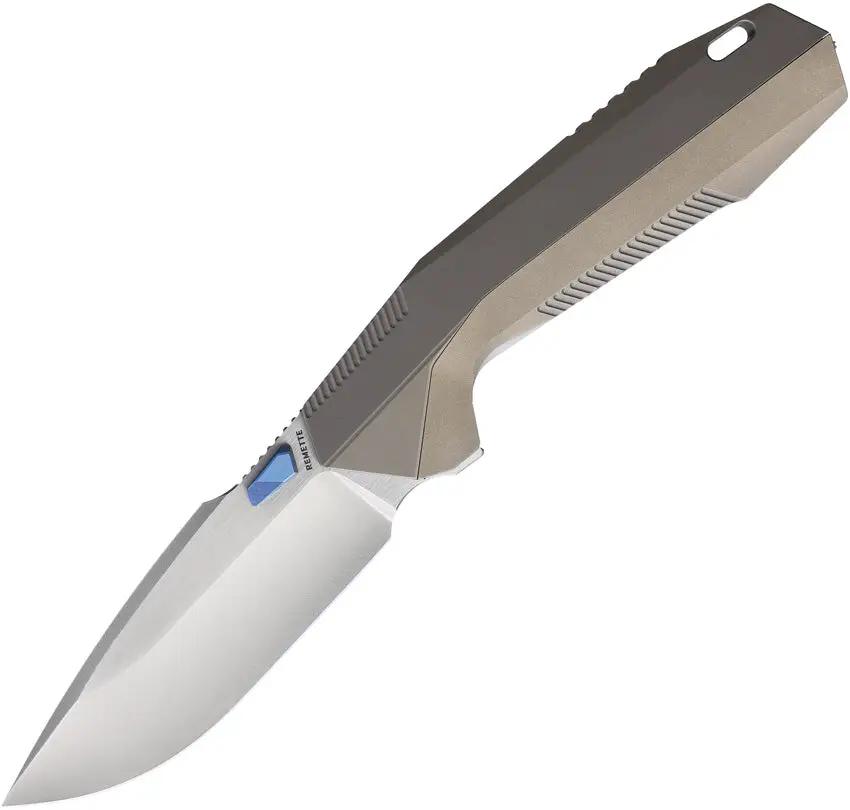 Remette RT-WK1 Linerlock WK1-D - M390 Stainless Drop Point Blade With Titanium Handle And Pearlescent Satin Finish by REMETTE