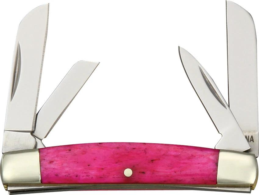 Rough Rider Tiny Congress Pocket Knife Pink Smooth Bone 2 Inch with Dual Blades For Collectors by Rough Rider