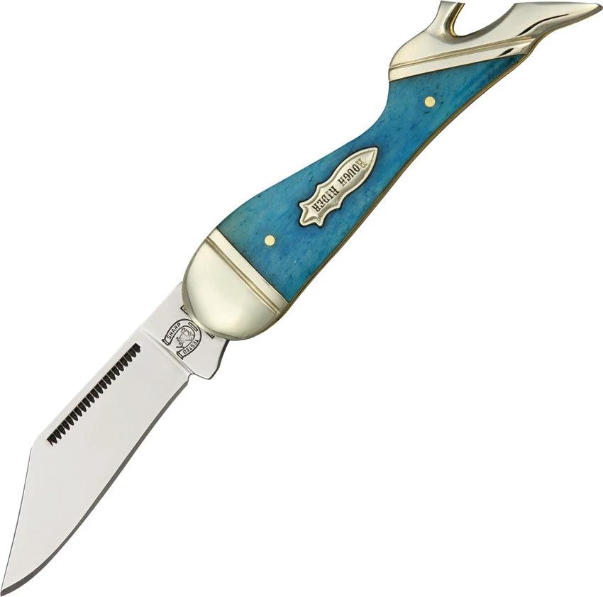Rough Rider Small Leg Knife Blue Bone KB114 TURQUOISE by Rough Rider
