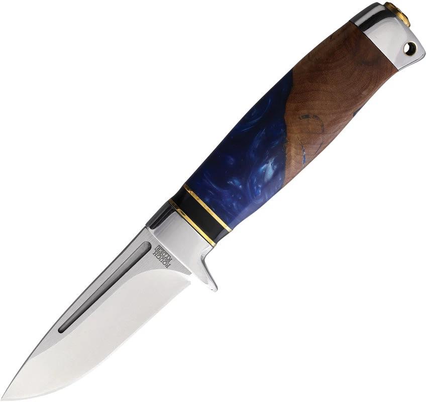 Rough Rider Fixed Blade Knife Outdoor Survivalists Resin Wood Handle 3In Satin Blade Includes Sharpening Stone by Rough Rider