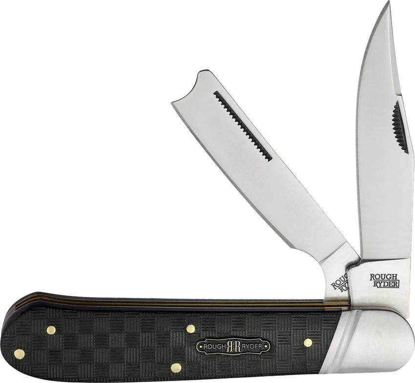 Rough Rider Bearhead Razor Black Reserve Pakkawood Handle 4.25In Stainless Clip EDC Collectors by Rough Rider