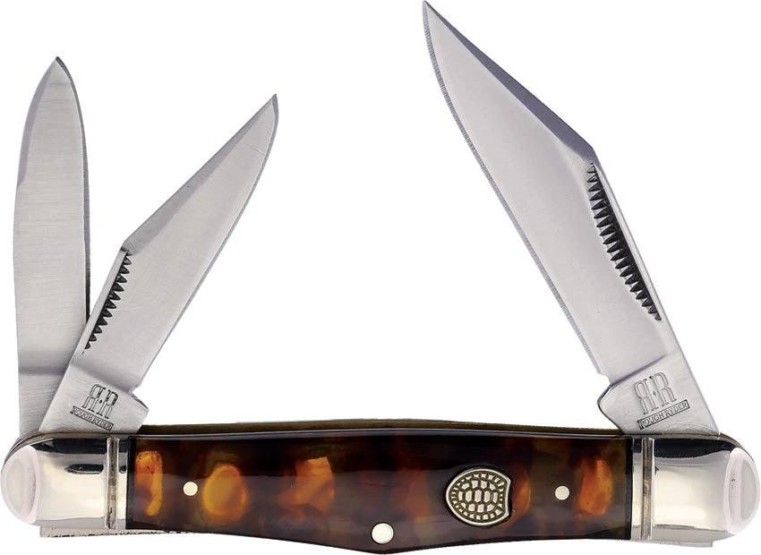 Rough Rider Whittler Knife With Imitation Tortoise Shell Handle Triple Blade Stainless Steel For Collectors by Rough Rider