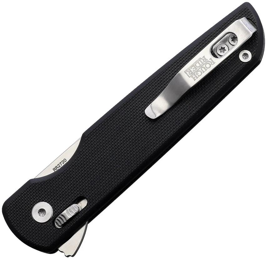 Rough Rider Slide Lock Knife RR2720 Black G10 3in D2 Satin Blade for EDC Enthusiasts by Rough Rider