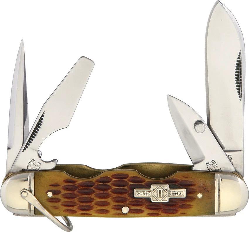 Rough Rider Camp Knife Amber Bone KB406 by Rough Rider