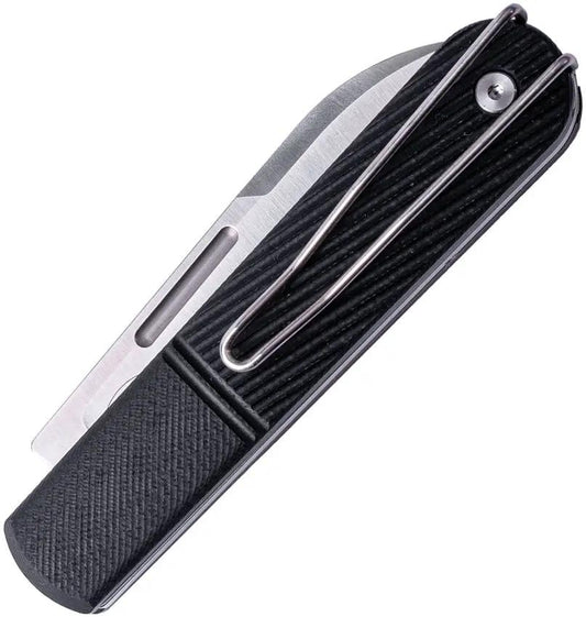Real Steel Barlow RB5 Slip Joint EDC Knife Satin N690 Blade With Black G10 Handle by Real Steel