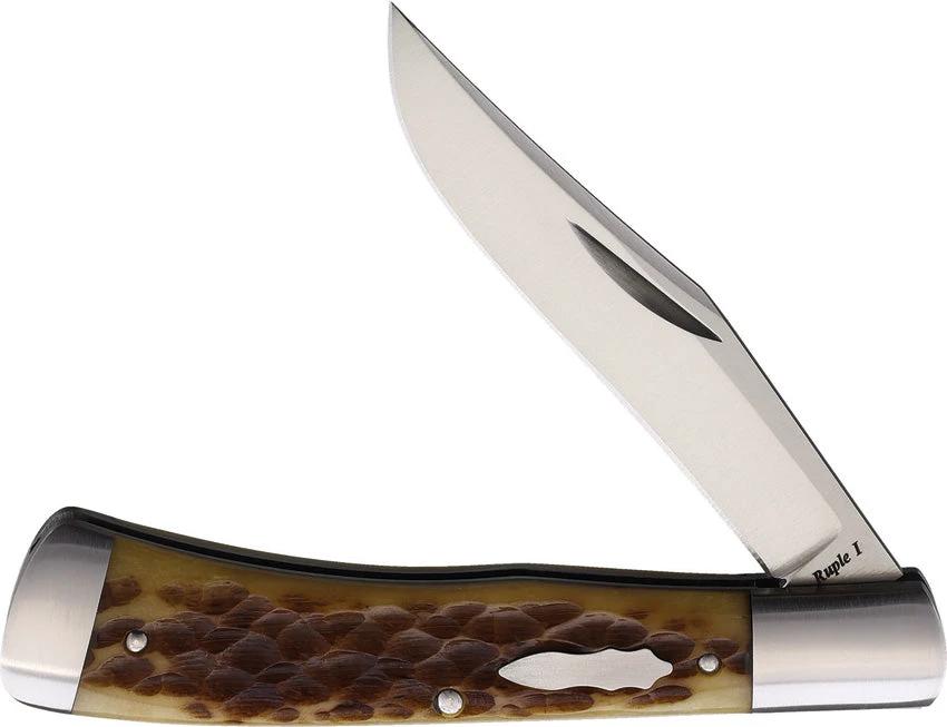 Old School Knifeworks Ruple 1 Trapper Bourbon Bone RUP1BB by Old School Knifeworks