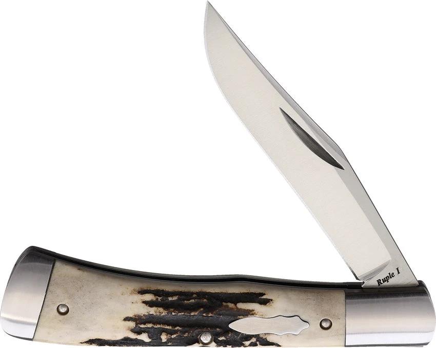 Old School Knifeworks Ruple 1 Trapper Natural Stag RUP1NS by Old School Knifeworks