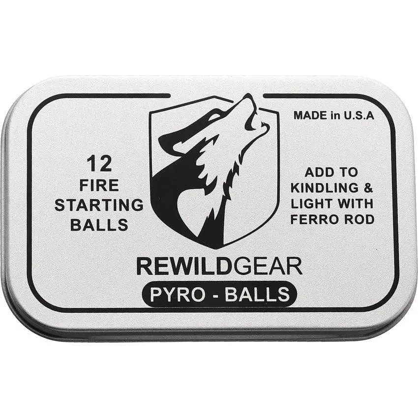 Rewild Gear Pyro Balls - 12 Easy to Light Accelerant-Dipped Cotton Balls in Gift Tin by Rewild Gear