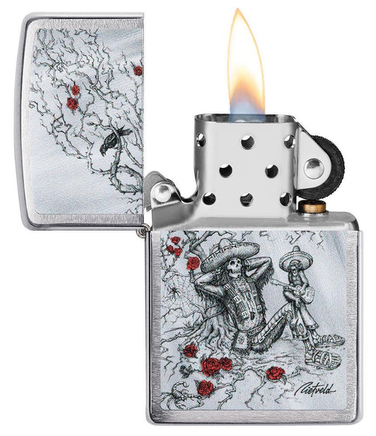 Zippo Rietveld Relaxing Skeleton Lighter – Brushed Chrome