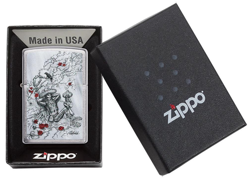 Zippo Rietveld Relaxing Skeleton Lighter – Brushed Chrome by Zippo