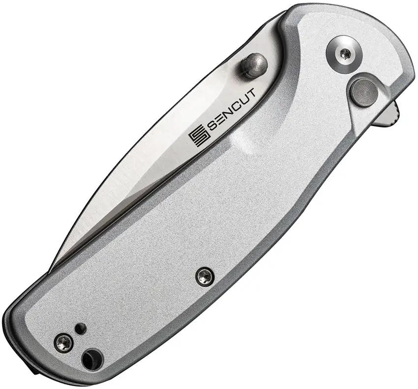 SENCUT ArcBlast Button Lock Knife - Satin Finish 3 Inch 9Cr18MoV Blade Aluminum Handle by SENCUT