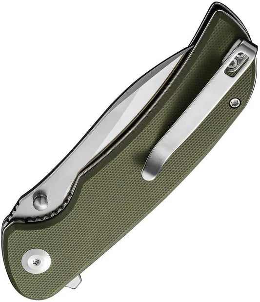 SENCUT Borzam Linerlock - OD Green G10 Handle Satin 9Cr18MoV Blade Extended Tang by SENCUT