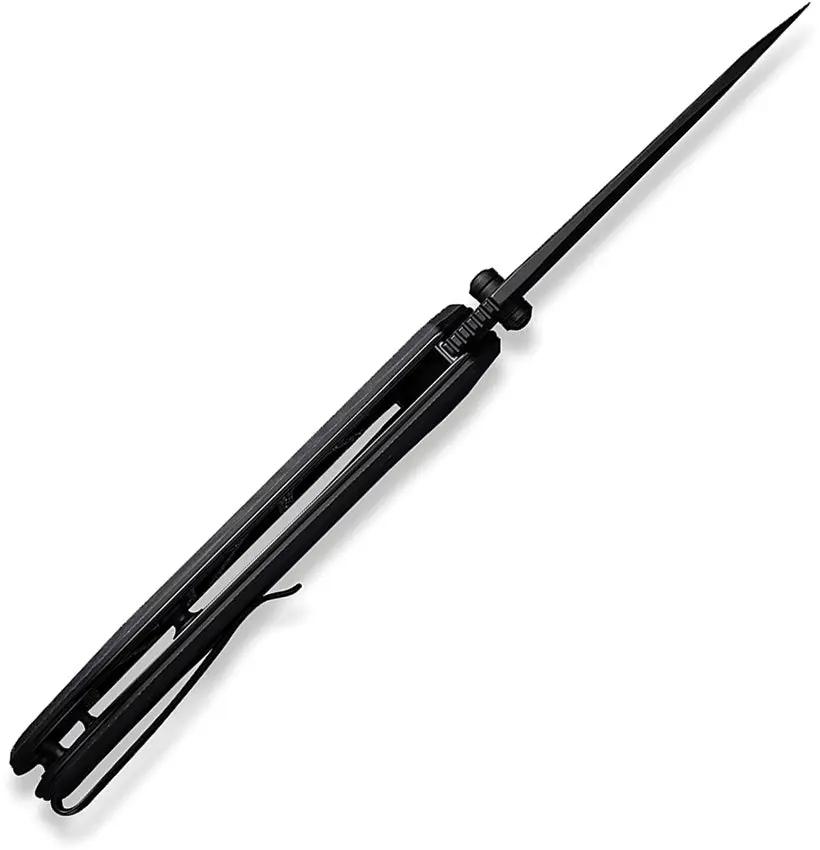 SENCUT Hyrax Linerlock Black S23097-1 - 3.38 Inch 9Cr18MoV Blade, Black G10 Handle, Extended Tang, Thumb Stud by SENCUT