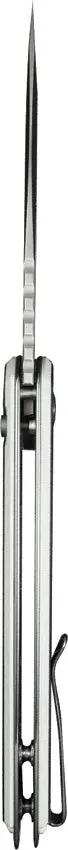 SENCUT Squiggy Button Lock - 9Cr18MoV Drop Point Knife, 5.5in Closed, Black White G10 Handle by SENCUT