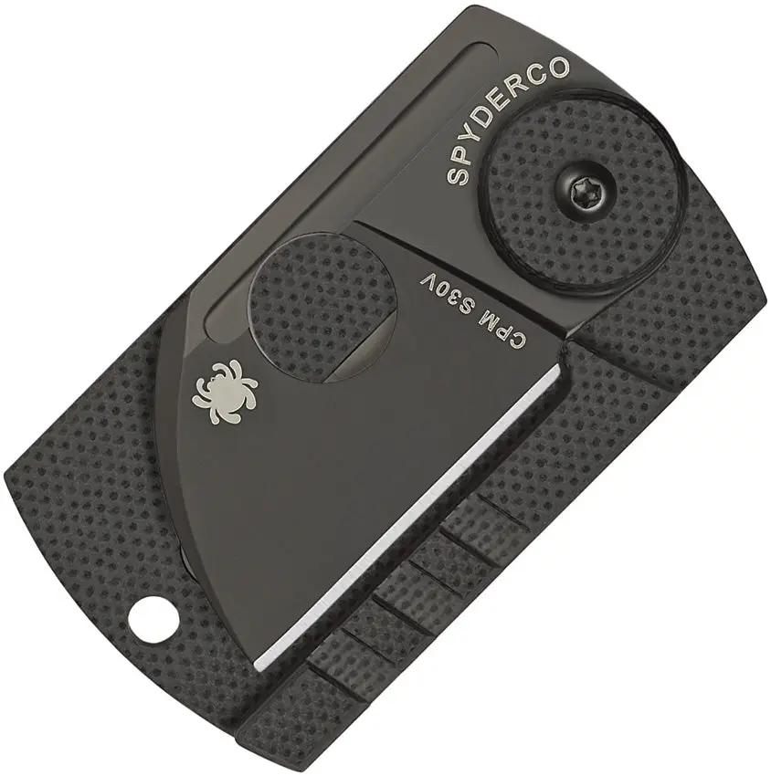Spyderco Dog Tag Non Locking Folder Knife - Compact EDC With CPM S30V Sheepfoot Blade And Carbon Fiber G10 Handle by Spyderco