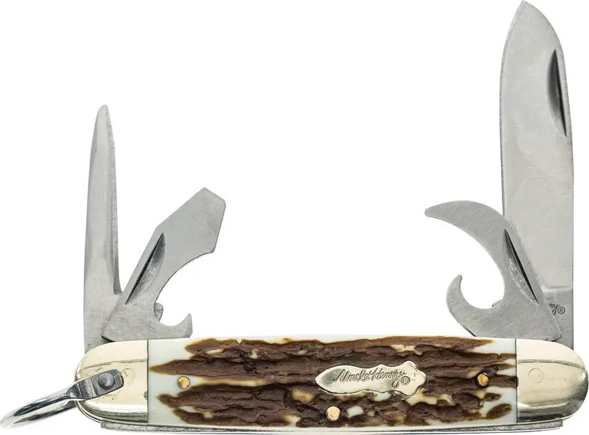Schrade Uncle Henry Scout Next Gen 3.75 Inch Staglon Knife - Drop Point and Pen Blades for Outdoorsmen by Schrade