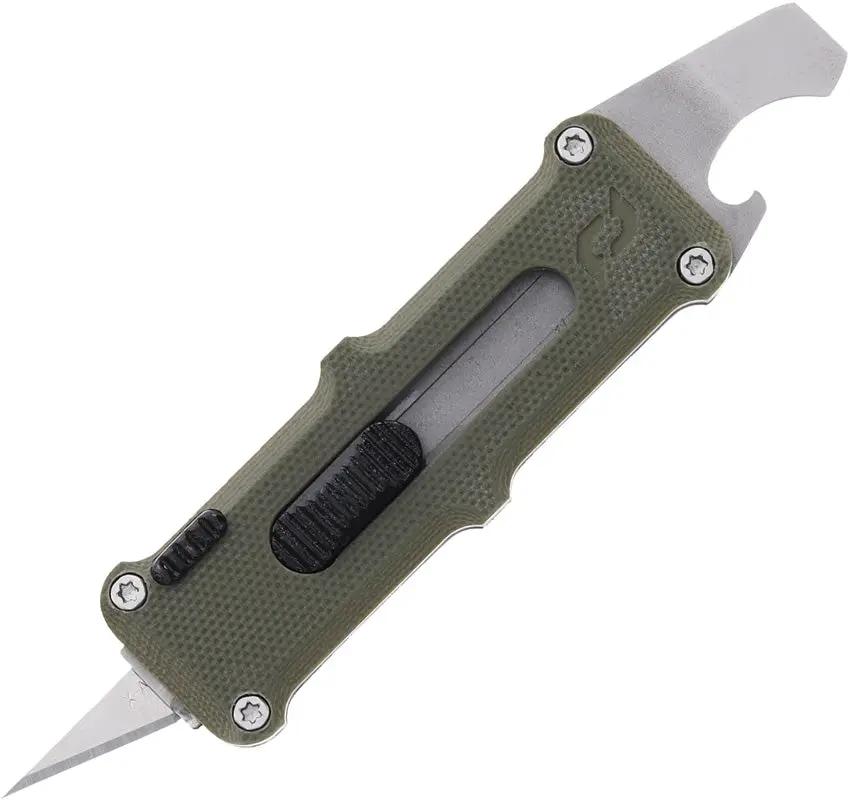 Schrade Journeyman Utility Knife 1159325 - Premium Green G10 Handle with Built-In Bottle Opener for EDC by Schrade