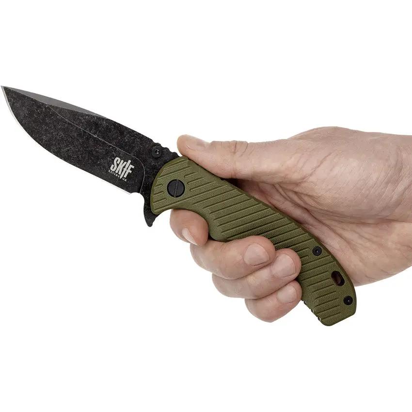 SKIF Knives Sturdy Framelock Olive 9Cr18MoV Folding Knife - Durable Framelock Action With OD Green G10 Handle by SKIF Knives