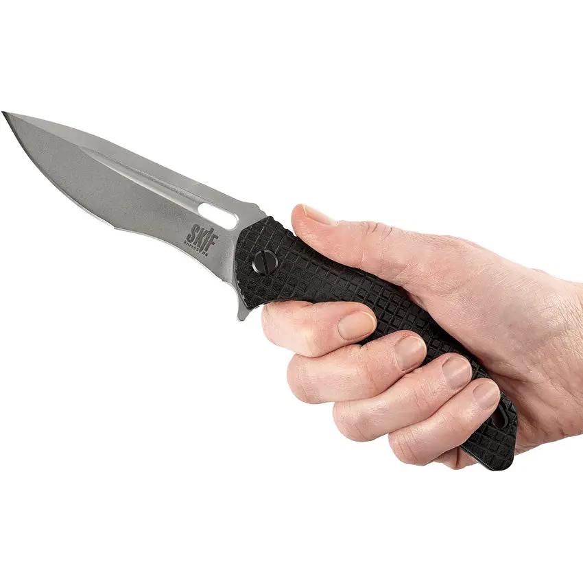 SKIF Knives Defender Framelock SW Black 423SE - 9Cr18MoV Stainless Blade With Textured G10 Handle by SKIF Knives