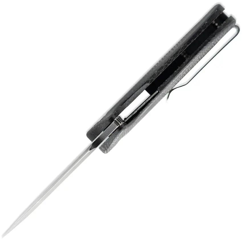 Skallywag Tactical Mudskipper Linerlock Knife - 14C28N Sandvik Stainless Tanto Blade With Black Micarta Handle by Skallywag Tactical