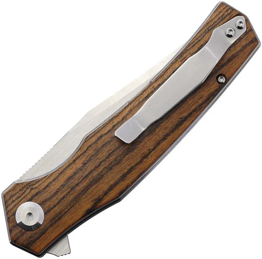 Summit Gear Linerlock Sandalwood Folding Knife - D2 Tool Steel Tanto Blade With Durable Build by Summit Gear