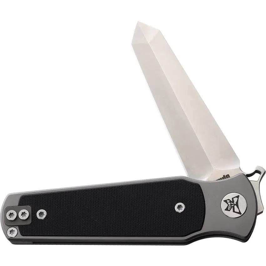 Krudo Mozaik Lte Framelock KMLZ428 - Gray Stainless Handle With Black G10 Onlay And 9Cr18MoV Blade by Krudo