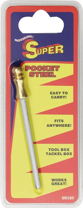ProEdge Super Mini Pocket Sharpening Steel - Portable Brass Handle For Quick Sharpening Anywhere by Super