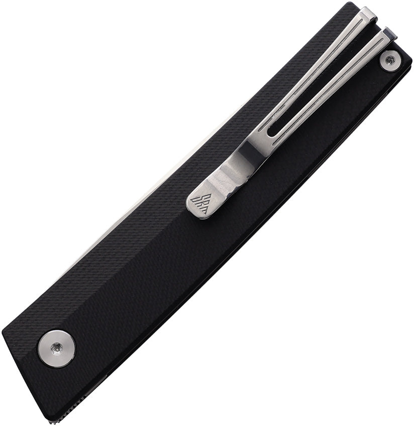 SRM Knives 401L Linerlock Black - 3.25 Inch Stonewash Scandi Grind 10Cr15CoMoV Blade by SRM Knives