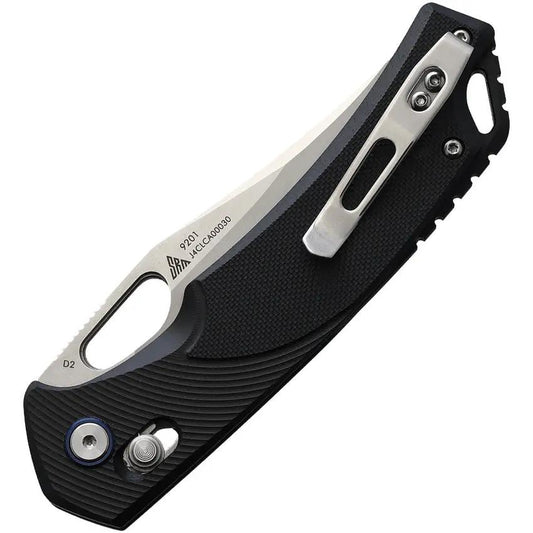 SRM Knives Ambi Lock 9201 - Ambidextrous Lock Folding Knife With 3.5 Inch Satin D2 Blade And G10 Handle by SRM Knives