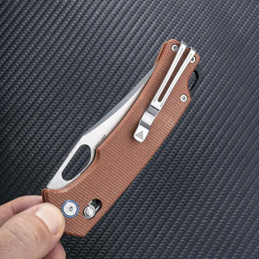 SRM Knives 9203 Ambi Lock Brn Micarta 9203-MN2 by SRM Knives