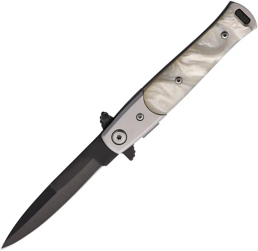S-TEC Stiletto Style Linerlock White T27108SL-1 by S-TEC