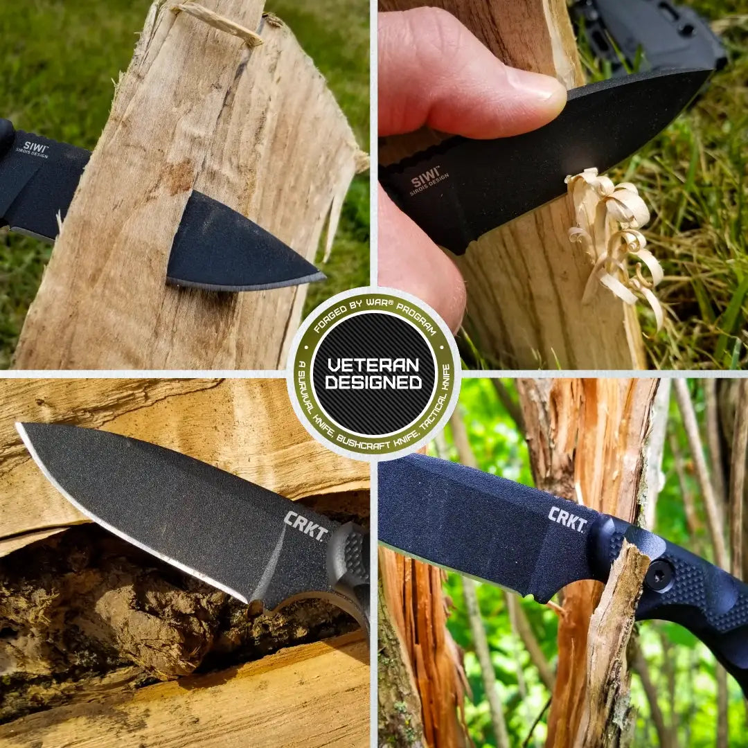CRKT Siwi Fixed Blade Knife 2082 Full Tang SK5 Drop Point Black G10 Handle Belt Sheath For Outdoor Enthusiasts by CRKT