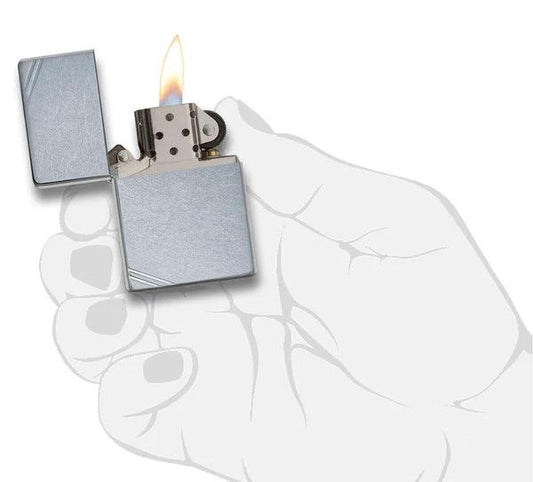 Zippo Street Chrome™ Vintage Lighter – Decorative Slashes by Zippo