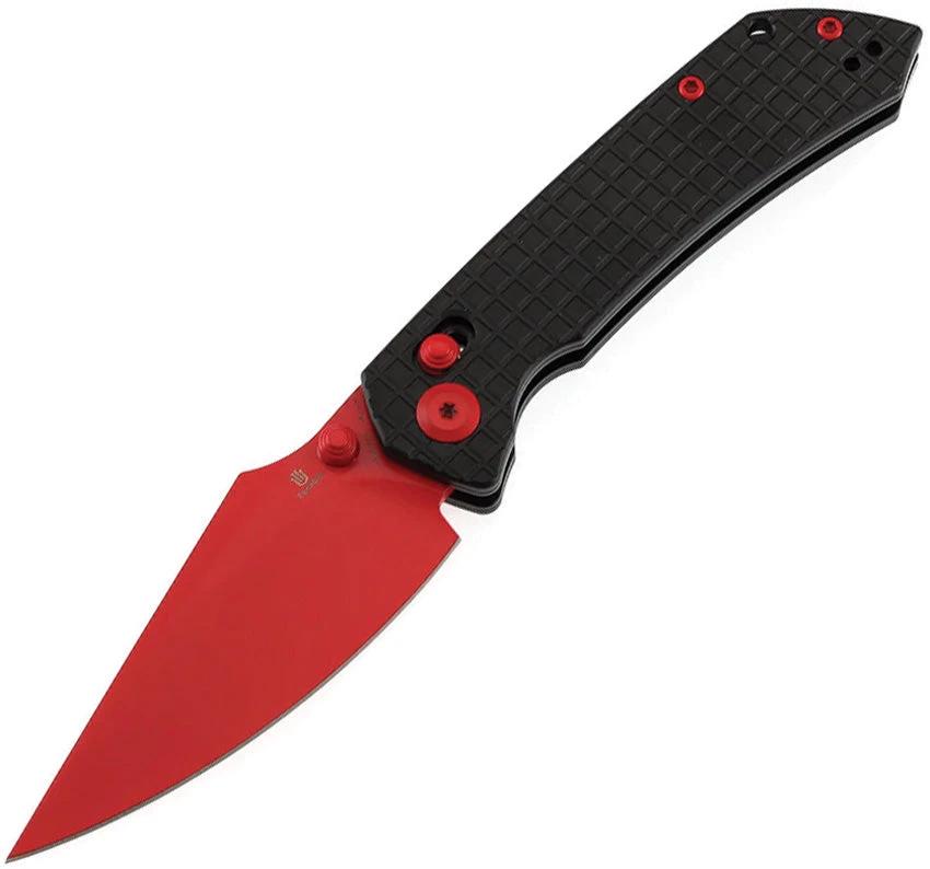 Tenable Knives Fenrir Button Lock Red/Black T1034V10 by Tenable Knives