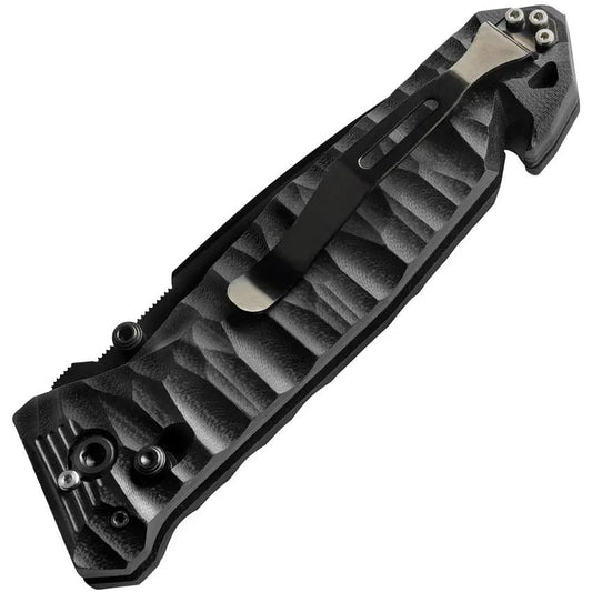 TB Outdoor CAC S200 Axis Lock Knife - Black Finish with Glass Breaker and Corkscrew by TB Outdoor