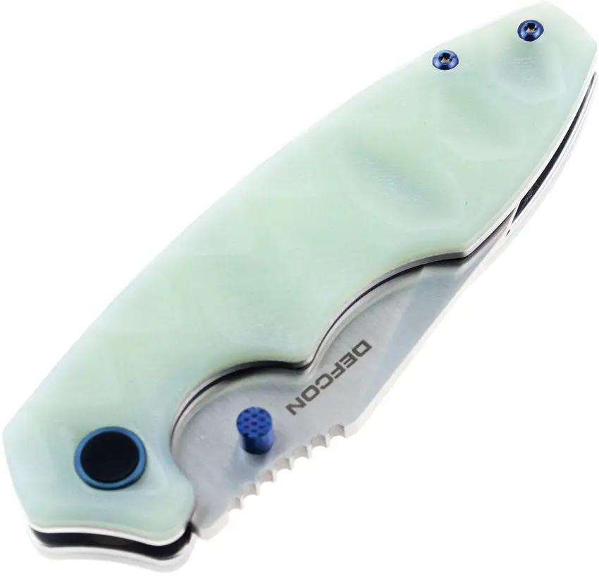 Defcon Linerlock Jade TD004F-3 - Jade G10 Handle with Satin 14C28N Sandvik Blade and Pocket Clip by Defcon