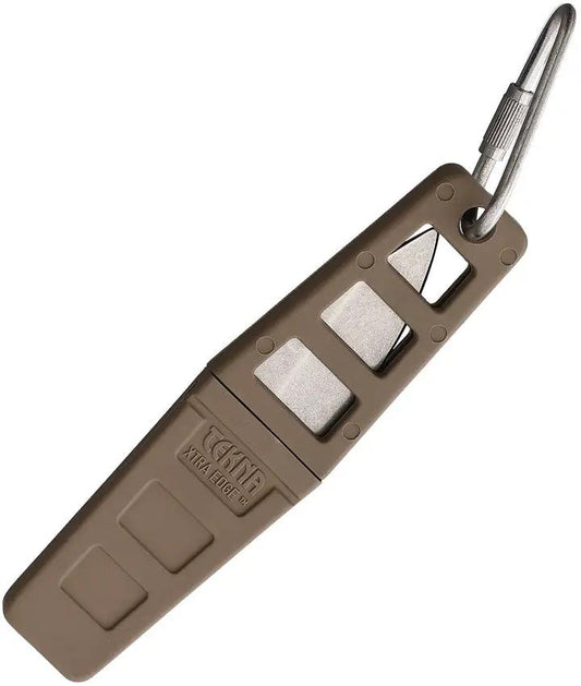 Tekna Xtra Edge Fixed Blade Tan - 3.5 Inch Satin 420HC Blade With Twist Lock Sheath by Tekna